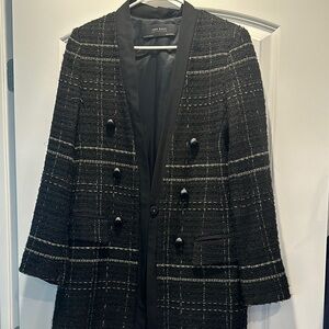 Zara Black Plaid Blazer